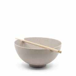 Salt & Pepper Salt & Pepper Ikana Pottery Bowl With Chopsticks 16.5cm Stone