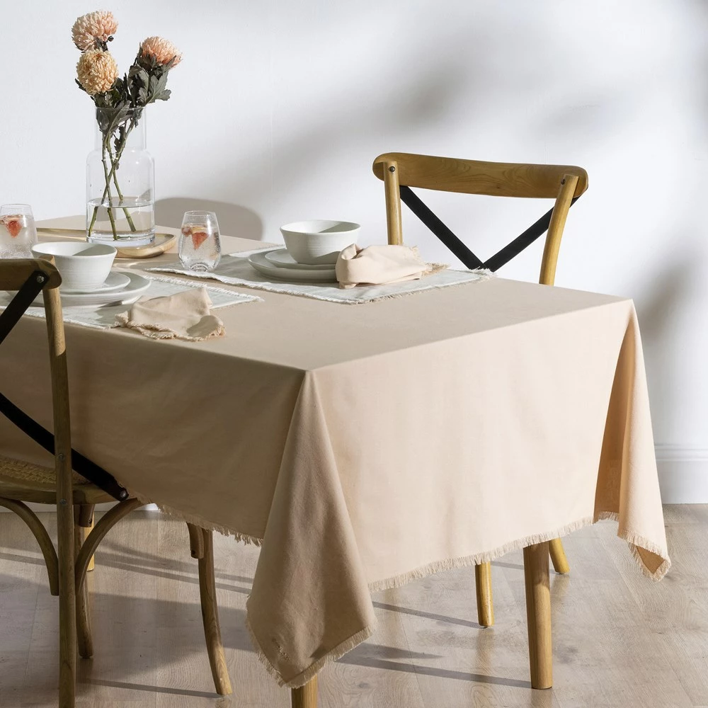 Ecology Fray Tablecloth Apricot - Image 2