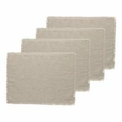 Ecology Fray Set Of 4 Placemats Flax