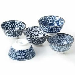 Noritake Nami Japanese Porcelain 5 Piece Noodle Bowl Set 13cm