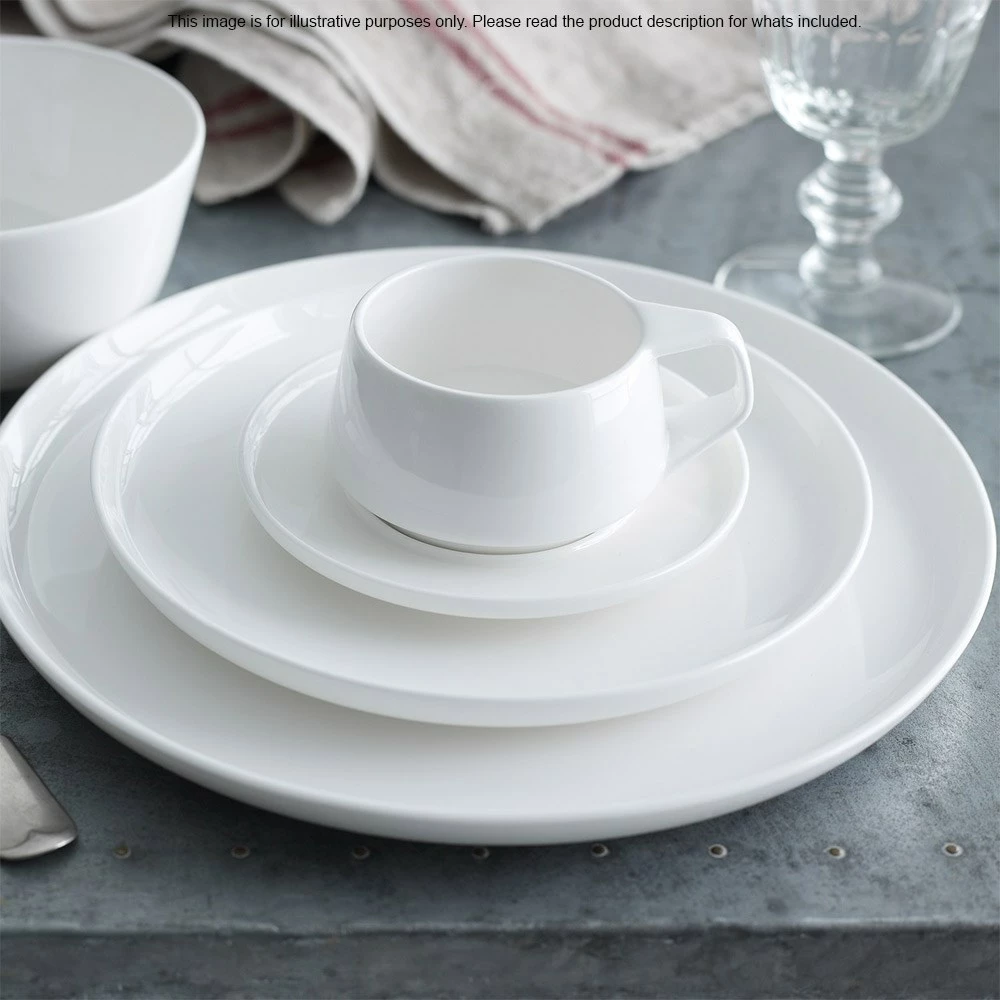 Noritake Marc Newson Fine Bone China 4 Piece Coupe Entrée Plate Set 21cm White - Image 4
