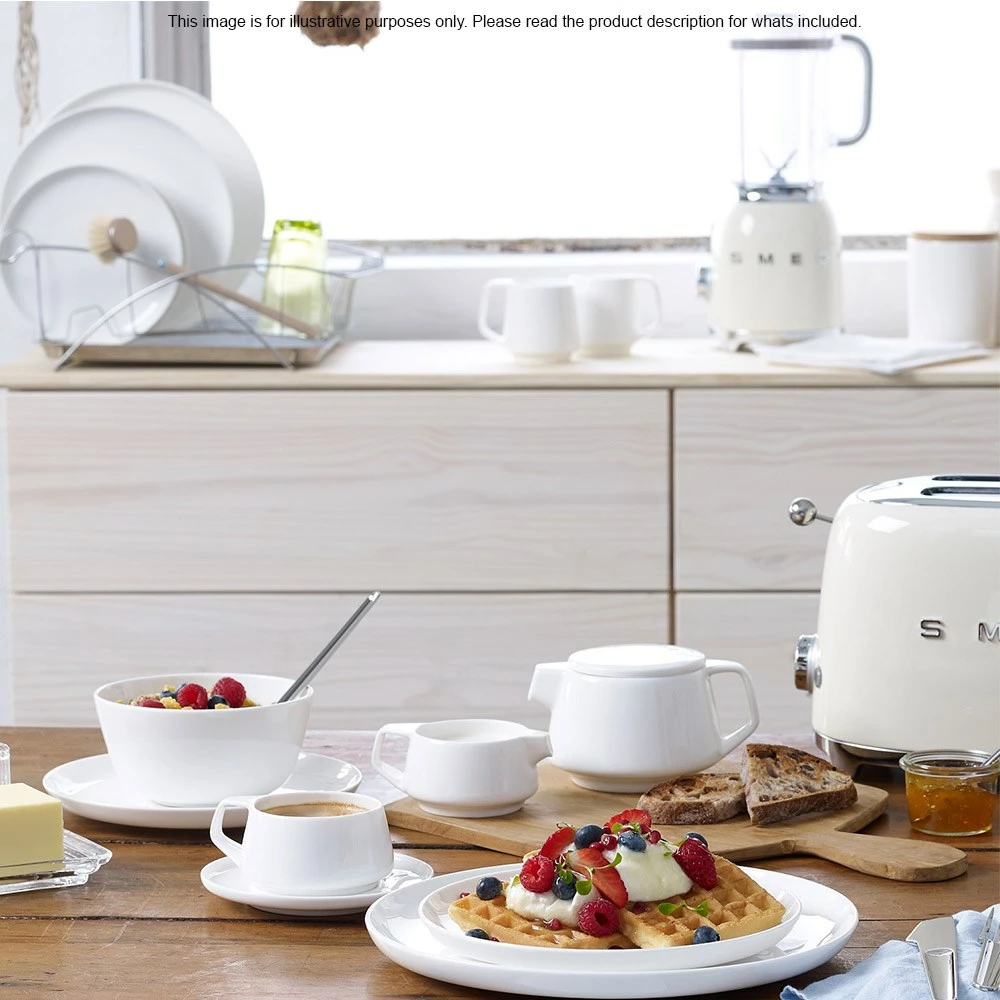 Noritake Marc Newson Fine Bone China 4 Piece Coupe Entrée Plate Set 21cm White - Image 5