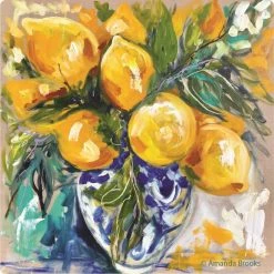 Lilli Rock Aimee Lemon Set Of 4 Coasters