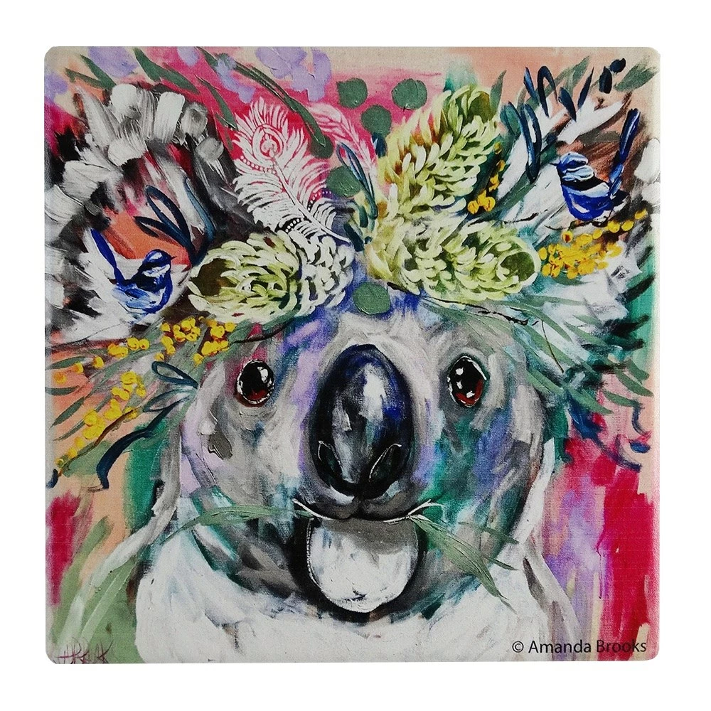 Lilli Rock Koala & Blue Wrens Set Of 4 Coasters