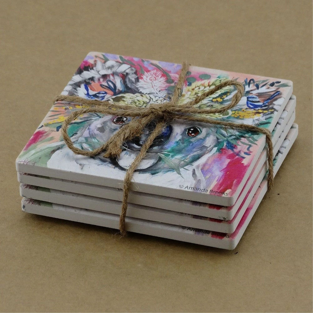 Lilli Rock Koala & Blue Wrens Set Of 4 Coasters - Image 2