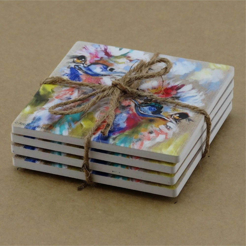 Lilli Rock You Beauty Emus Set Of 4 Coasters - Image 2