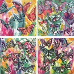 Lilli Rock Butterflys Set Of 4 Coasters