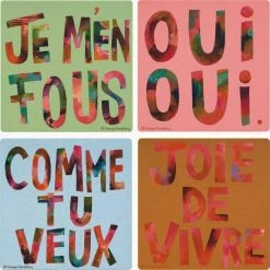 Lilli Rock The French Way Set Of 4 Coasters