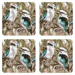 Lilli Rock Kookaburra & Banksia Set Of 4 Hardback Coasters
