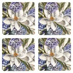 Lilli Rock Hamptons Magnolia Set Of 4 Hardback Coasters