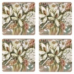 Lilli Rock Magnolia & Banksia Set Of 4 Hardback Coasters